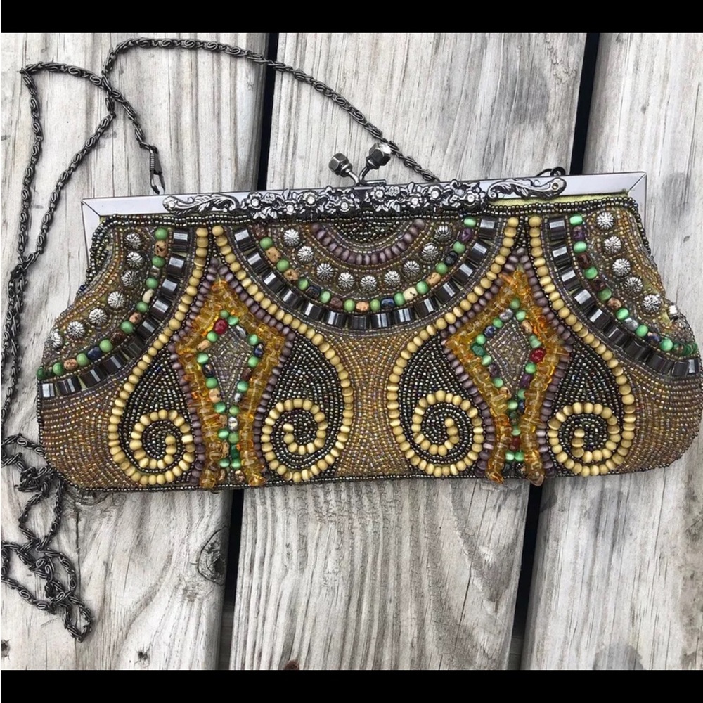 Ohh! Ashley beaded clutch crafters special ornate elegant statement handbag